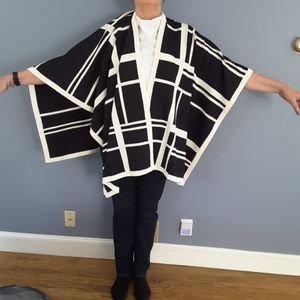 St. John black/white cape. One size fits all.